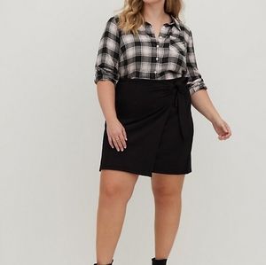 MINI SKIRT - ULTRA SOFT FLEECE SIDE TIE Black torrid Size 3